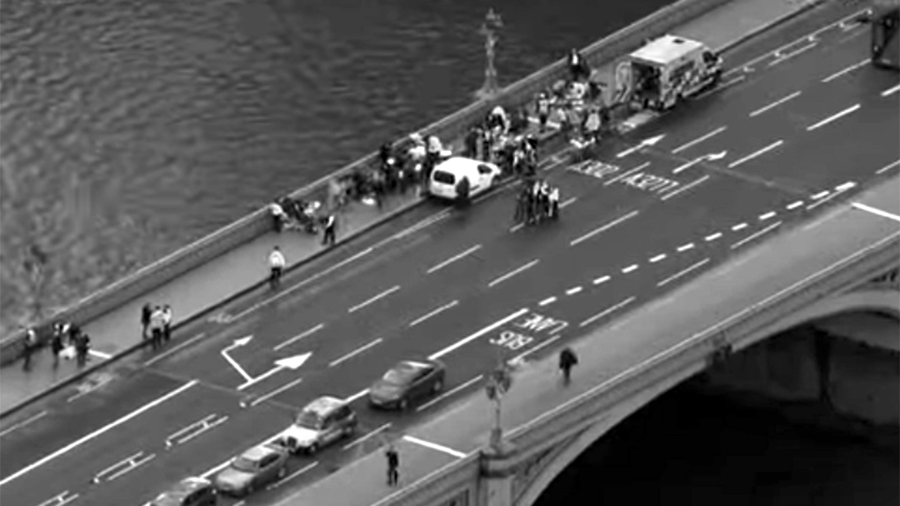 Westminster bridge white van