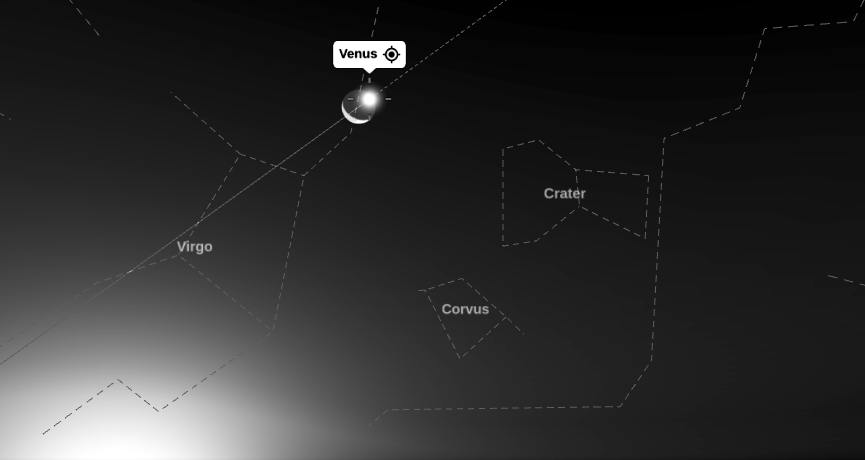 Venus transit across new moon